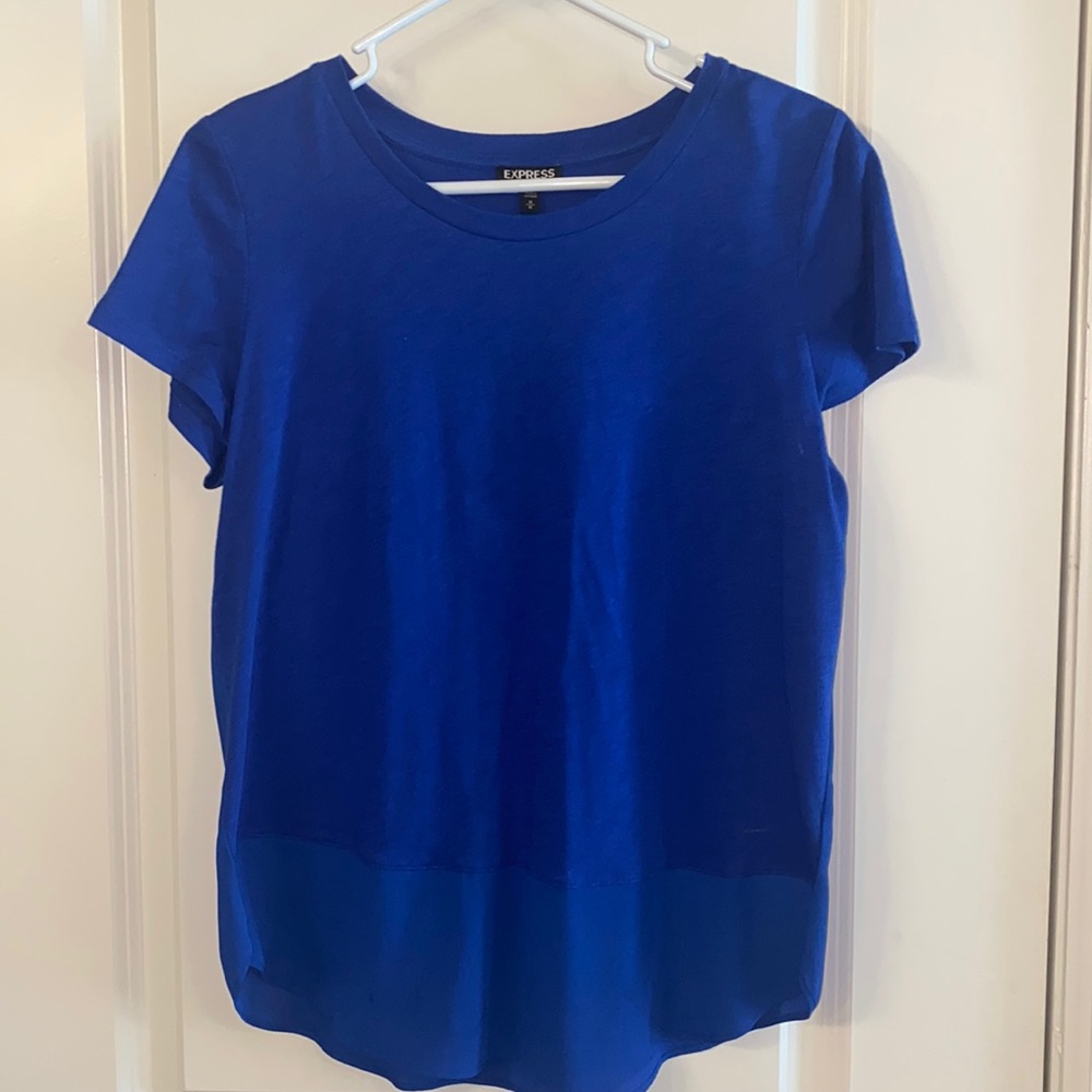 Express Women's Royal Blue Short Sleeve Blouse